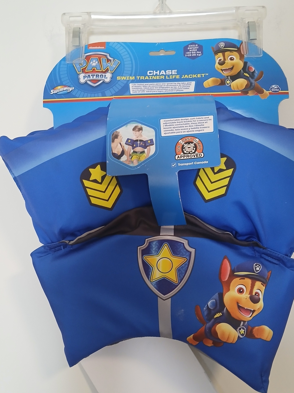 Chaser PAW Patrol Chase Kids Bib-Style Swim Trainer - Blue & Yellow